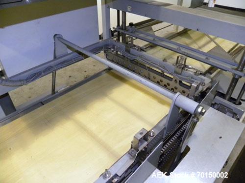Used Texwrap Automatic L Bar Sealer, Model 3022-NFS-CC-VS4. Capable of speeds up to 45 packages per minute. Has a package size range: (width) 2-3/4" to 20",( length) 4" to 29" (Height) up to 9". Has ...