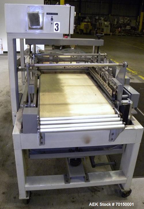 Used Texwrap Automatic L Bar Sealer, Model 3022. Capable of speeds up to 45 packages per minute. Has a package size range: width 2-3/4" to 20", length 4" to 29" and up to 9" high. Has auto infeed, pi...