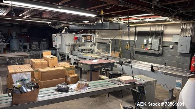 Used Texwrap “Stork” T1322-01 Automatic L-Bar Sealer with T-10 Heat Tunnel | 50 Packages/Min | Shrink Wrapping System | 3/60/240V