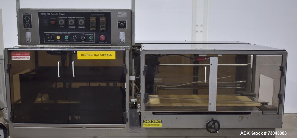 Used- TPA Model 1000 Automatic L-Bar Shrink Wrapper with Texwrap Model T1322 Shrink Tunnel. Wrapper has approximate 19"W x 2...