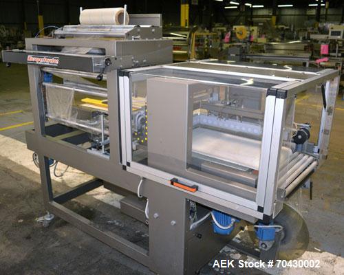 Used Weldotron FastPak 1022 Automatic L-Bar Sealer. Capable of speeds up to 25 packages per minute. Has a package size range:  minimum 4" long x 3" wide x 1/4" high up to 24" long x 20" wide x 6" hig...