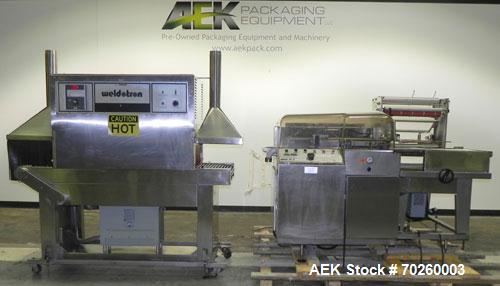 Used Weldotron 5962 Stainless Steel Automatic L-bar Sealer capable of speeds up to 25 packages per minute. Has an 18" wide x 22" long seal area with a maximum package height of approximately 6". Pnue...