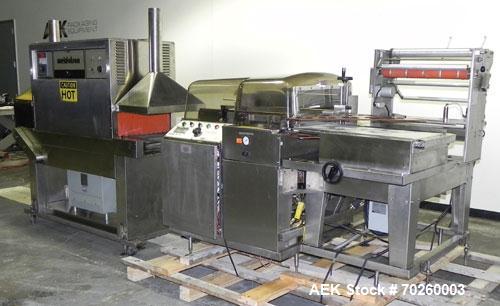 Used Weldotron 5962 Stainless Steel Automatic L-bar Sealer capable of speeds up to 25 packages per minute. Has an 18" wide x 22" long seal area with a maximum package height of approximately 6". Pnue...