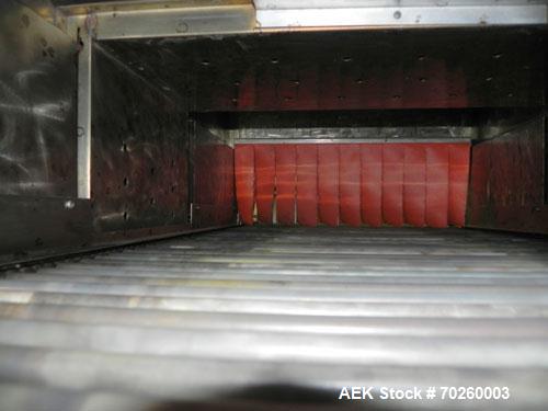 Used Weldotron 5962 Stainless Steel Automatic L-bar Sealer capable of speeds up to 25 packages per minute. Has an 18" wide x 22" long seal area with a maximum package height of approximately 6". Pnue...