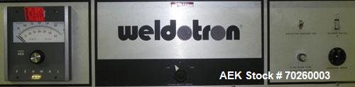 Used Weldotron 5962 Stainless Steel Automatic L-bar Sealer capable of speeds up to 25 packages per minute. Has an 18" wide x 22" long seal area with a maximum package height of approximately 6". Pnue...