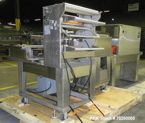Used Weldotron 5962 Stainless Steel Automatic L-bar Sealer capable of speeds up to 25 packages per minute. Has an 18" wide x 22" long seal area with a maximum product height of approximately 6". Has ...