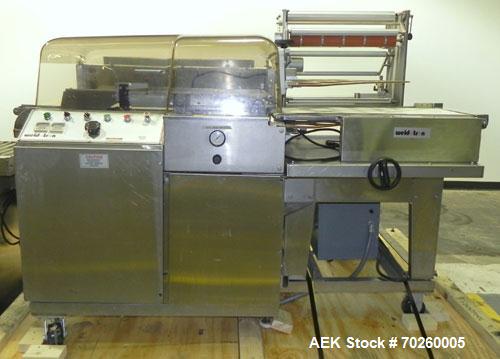 Used Weldotron 5962 Stainless Steel Automatic L-bar Sealer capable of speeds up to 25 packages per minute. Has an 18" wide x 22" long seal area with a maximum product height of approximately 6". Has ...