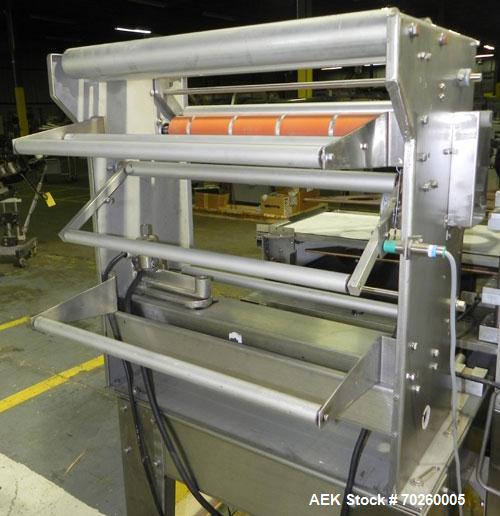 Used Weldotron 5962 Stainless Steel Automatic L-bar Sealer capable of speeds up to 25 packages per minute. Has an 18" wide x 22" long seal area with a maximum product height of approximately 6". Has ...