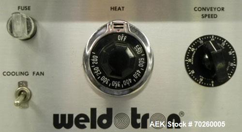 Used Weldotron 5962 Stainless Steel Automatic L-bar Sealer capable of speeds up to 25 packages per minute. Has an 18" wide x 22" long seal area with a maximum product height of approximately 6". Has ...