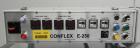 Used Conflex Model E-250 HS Automatic L Bar Sealer and Shrink Wrapper. The model E-250 HS is capable of speeds up to 35 packages per minute. Seal bar is 17