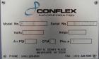 Used Conflex Model E-250 HS Automatic L Bar Sealer and Shrink Wrapper. The model E-250 HS is capable of speeds up to 35 packages per minute. Seal bar is 17
