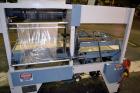Used Conflex Model E-250C Automatic L Bar Sealer and Shrink Wrapper. Capable of speeds up to 35 packages per minute. Seal bar is 16