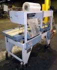 Used Conflex Model E-250C Automatic L Bar Sealer and Shrink Wrapper. Capable of speeds up to 35 packages per minute. Seal bar is 16