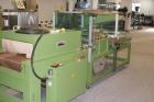 Used Kallfass Universal 8060/100 is an automatic L-Bar sealer manufactured in Germany in 1993. It will handle packages up to 800mm wide x 600mm deep x 100mm tall (31-7/16 x 23-1/2 x 3-7/8).