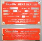 Used Shanklin Automatic L-Bar Sealer, Model A26A