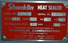 Used Shanklin Automatic L Bar Sealer, Model A27A
