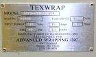 Used Texwrap Automatic L Bar Sealer, Model 3022-NFS-CC-VS4. Capable of speeds up to 45 packages per minute. Has a package size range: (width) 2-3/4