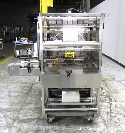 Used API Model DuraTech 2000-S-PH Pharmaceutical Shrink Bundler. Machine is capable of speeds up to 100 bottles/packages per minute (depending on pattern and size). Can handle containers up to 8" (he...