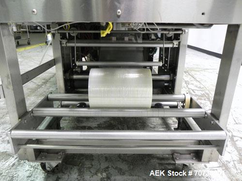 Used API Model DuraTech 2000-S-PH Pharmaceutical Shrink Bundler. Machine is capable of speeds up to 100 bottles/packages per minute (depending on pattern and size). Can handle containers up to 8" (he...