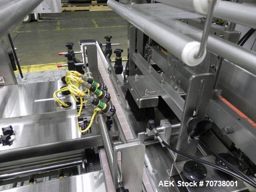 Used API Model DuraTech 2000-S-PH Pharmaceutical Shrink Bundler. Machine is capable of speeds up to 100 bottles/packages per minute (depending on pattern and size). Can handle containers up to 8" (he...