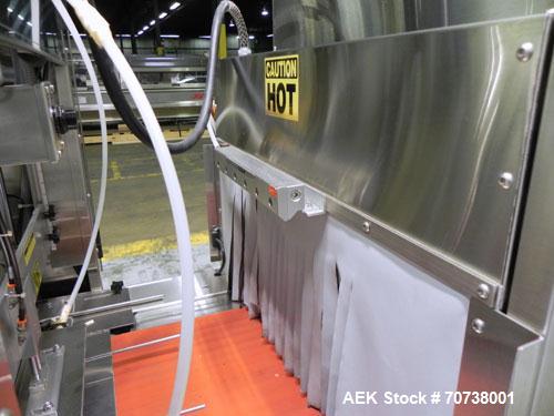 Used API Model DuraTech 2000-S-PH Pharmaceutical Shrink Bundler. Machine is capable of speeds up to 100 bottles/packages per minute (depending on pattern and size). Can handle containers up to 8" (he...