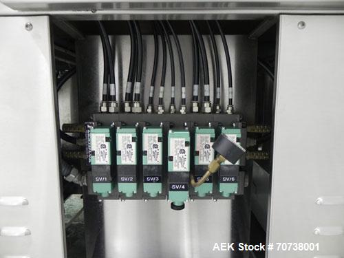 Used API Model DuraTech 2000-S-PH Pharmaceutical Shrink Bundler. Machine is capable of speeds up to 100 bottles/packages per minute (depending on pattern and size). Can handle containers up to 8" (he...