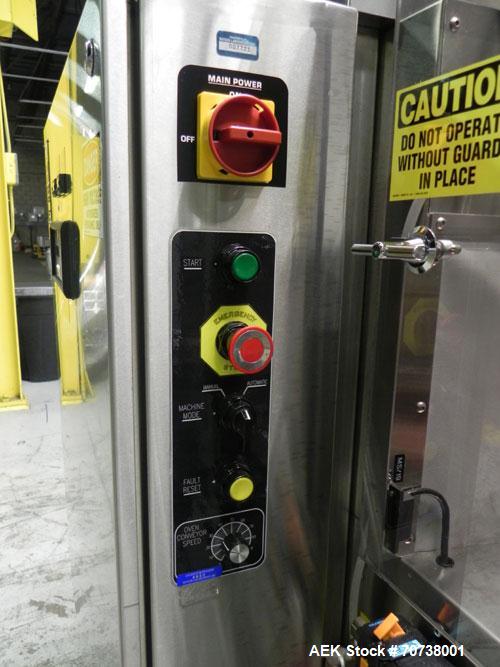 Used API Model DuraTech 2000-S-PH Pharmaceutical Shrink Bundler. Machine is capable of speeds up to 100 bottles/packages per minute (depending on pattern and size). Can handle containers up to 8" (he...