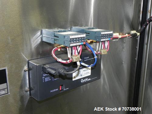 Used API Model DuraTech 2000-S-PH Pharmaceutical Shrink Bundler. Machine is capable of speeds up to 100 bottles/packages per minute (depending on pattern and size). Can handle containers up to 8" (he...