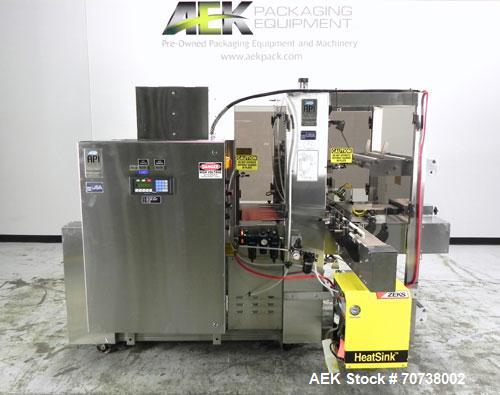 Used API Model DuraTech 2000-S-PH Pharmaceutical Shrink Bundler. Machine is capable of speeds up to 100 bottles/packages per minute (depending on pattern and size). Equipped with 20"seal bar for max ...