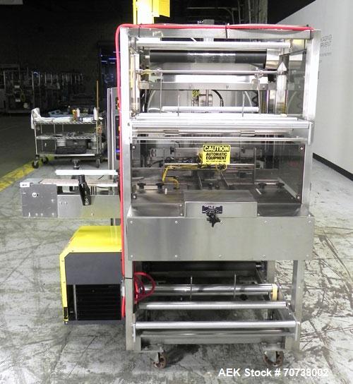 Used API Model DuraTech 2000-S-PH Pharmaceutical Shrink Bundler. Machine is capable of speeds up to 100 bottles/packages per minute (depending on pattern and size). Equipped with 20"seal bar for max ...