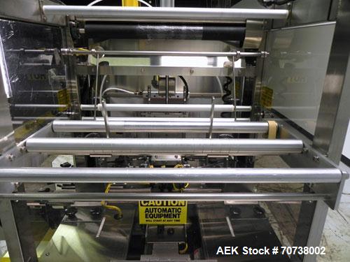 Used API Model DuraTech 2000-S-PH Pharmaceutical Shrink Bundler. Machine is capable of speeds up to 100 bottles/packages per minute (depending on pattern and size). Equipped with 20"seal bar for max ...