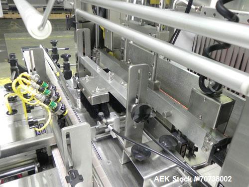 Used API Model DuraTech 2000-S-PH Pharmaceutical Shrink Bundler. Machine is capable of speeds up to 100 bottles/packages per minute (depending on pattern and size). Equipped with 20"seal bar for max ...