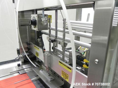 Used API Model DuraTech 2000-S-PH Pharmaceutical Shrink Bundler. Machine is capable of speeds up to 100 bottles/packages per minute (depending on pattern and size). Equipped with 20"seal bar for max ...