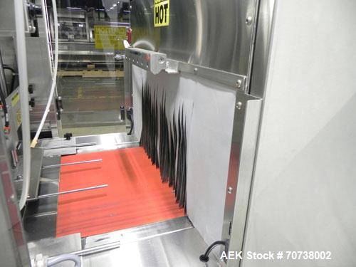Used API Model DuraTech 2000-S-PH Pharmaceutical Shrink Bundler. Machine is capable of speeds up to 100 bottles/packages per minute (depending on pattern and size). Equipped with 20"seal bar for max ...