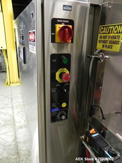 Used API Model DuraTech 2000-S-PH Pharmaceutical Shrink Bundler. Machine is capable of speeds up to 100 bottles/packages per minute (depending on pattern and size). Equipped with 20"seal bar for max ...