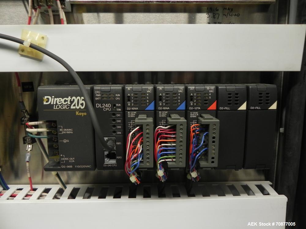 Used API (Lantech) Model DuraTech 2000-S-PH Pharmaceutical Shrink Bundler. Machine is capable of speeds up to 100 bottles/packages per minute (depending on pattern and size). Can handle containers up...