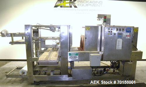 Used Arpac Model 108-28SS Automatic Right Angle Stainless Steel Shrink Bundler. Capable of speeds up to 30 bundles per minute. Package size range: height up to 10", width or across machine up to 28",...