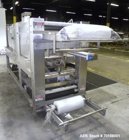 Used Arpac Model 108-28SS Automatic Right Angle Stainless Steel Shrink Bundler. Capable of speeds up to 30 bundles per minute. Package size range: height up to 10", width or across machine up to 28",...