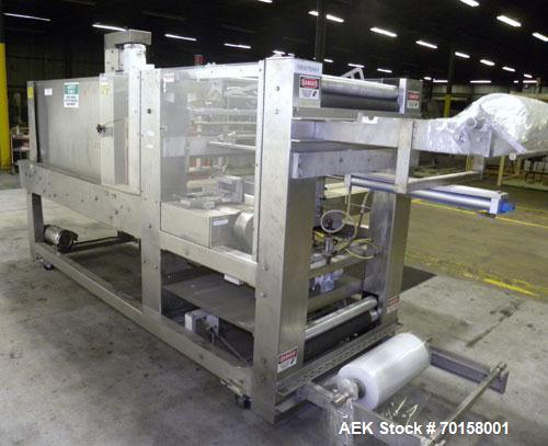 Used Arpac Model 108-28SS Automatic Right Angle Stainless Steel Shrink Bundler. Capable of speeds up to 30 bundles per minute. Package size range: height up to 10", width or across machine up to 28",...