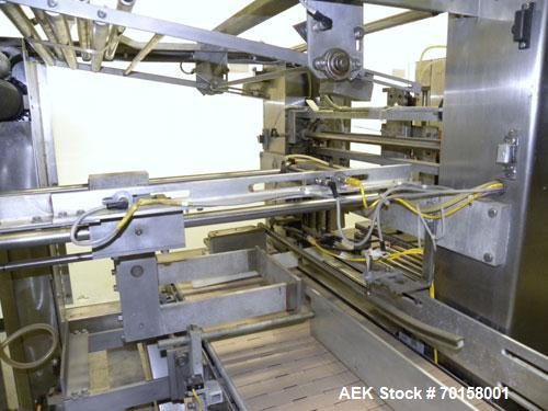 Used Arpac Model 108-28SS Automatic Right Angle Stainless Steel Shrink Bundler. Capable of speeds up to 30 bundles per minute. Package size range: height up to 10", width or across machine up to 28",...
