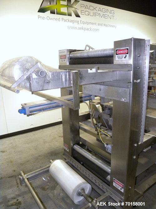 Used Arpac Model 108-28SS Automatic Right Angle Stainless Steel Shrink Bundler. Capable of speeds up to 30 bundles per minute. Package size range: height up to 10", width or across machine up to 28",...