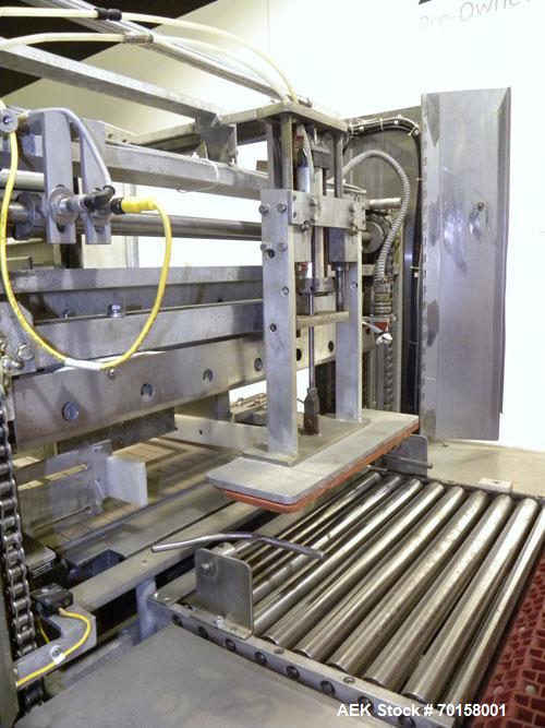 Used Arpac Model 108-28SS Automatic Right Angle Stainless Steel Shrink Bundler. Capable of speeds up to 30 bundles per minute. Package size range: height up to 10", width or across machine up to 28",...