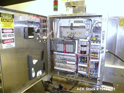 Used Arpac Model 108-28SS Automatic Right Angle Stainless Steel Shrink Bundler. Capable of speeds up to 30 bundles per minute. Package size range: height up to 10", width or across machine up to 28",...