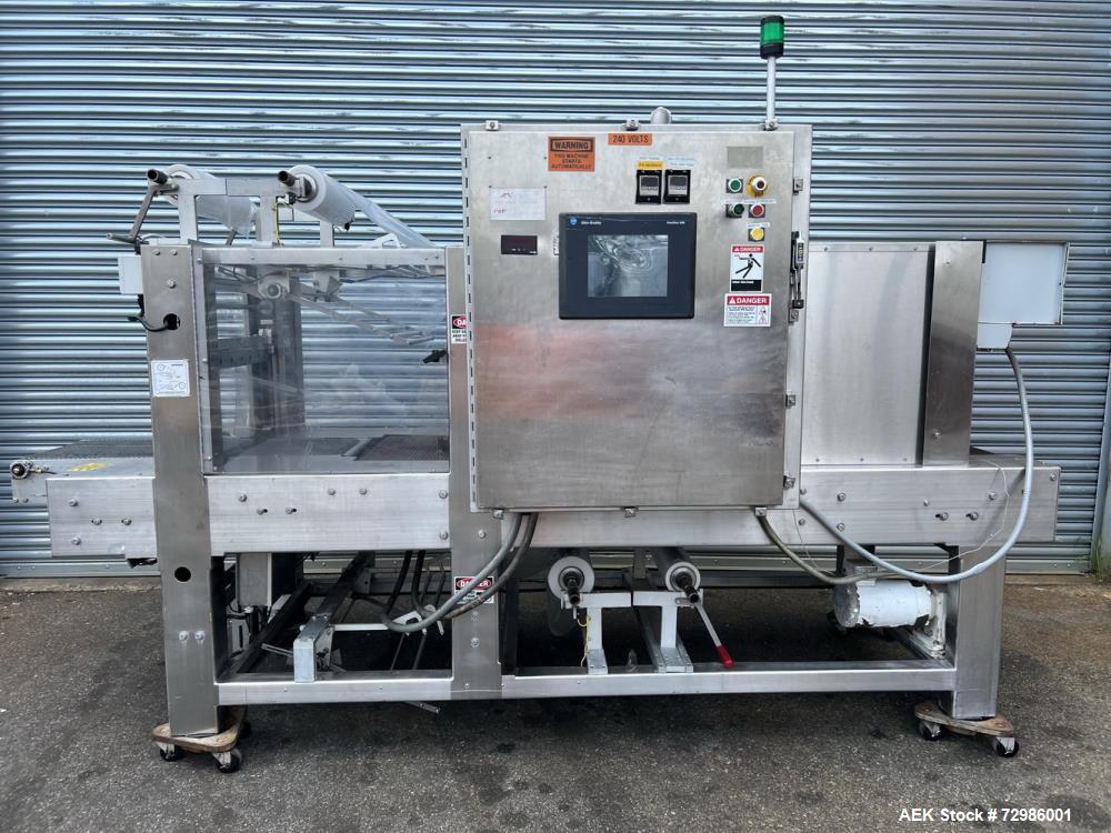 Used- Arpac Model 112-SS-24 Automatic Stainless Steel Inline Shrink Bundler. Capable of speeds from 5 to 25 bundles per minu...