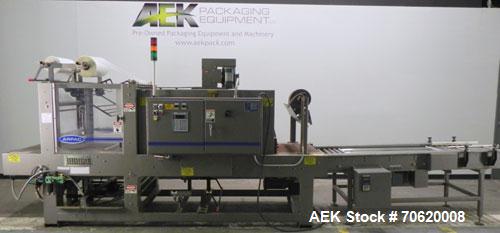 Used Arpac Model 25TW-28 Automatic Shrink Bundler. Capable of speeds up to 25 trays per minute. Product size range: (Width) 6" to 18" (Length) 7" to 18" (Height) 4" to 10". Has a Maximum film width: ...