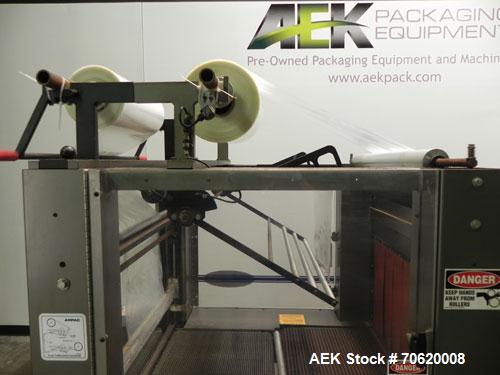 Used Arpac Model 25TW-28 Automatic Shrink Bundler. Capable of speeds up to 25 trays per minute. Product size range: (Width) 6" to 18" (Length) 7" to 18" (Height) 4" to 10". Has a Maximum film width: ...