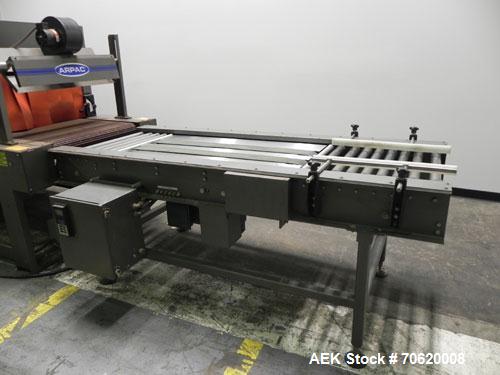 Used Arpac Model 25TW-28 Automatic Shrink Bundler. Capable of speeds up to 25 trays per minute. Product size range: (Width) 6" to 18" (Length) 7" to 18" (Height) 4" to 10". Has a Maximum film width: ...