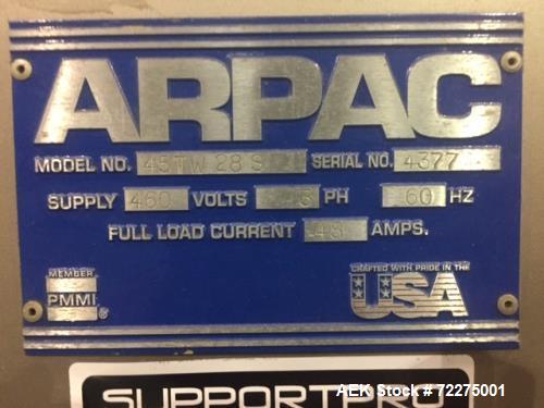 Used - Arpac 45TW28S Continuous Motion Tray Wrapper