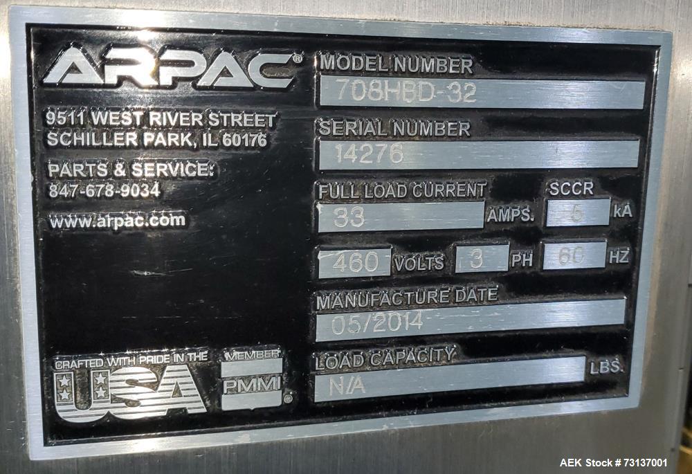 Arpac Model 708HBD-32 Automatic Dual Lane Shrink Bundler