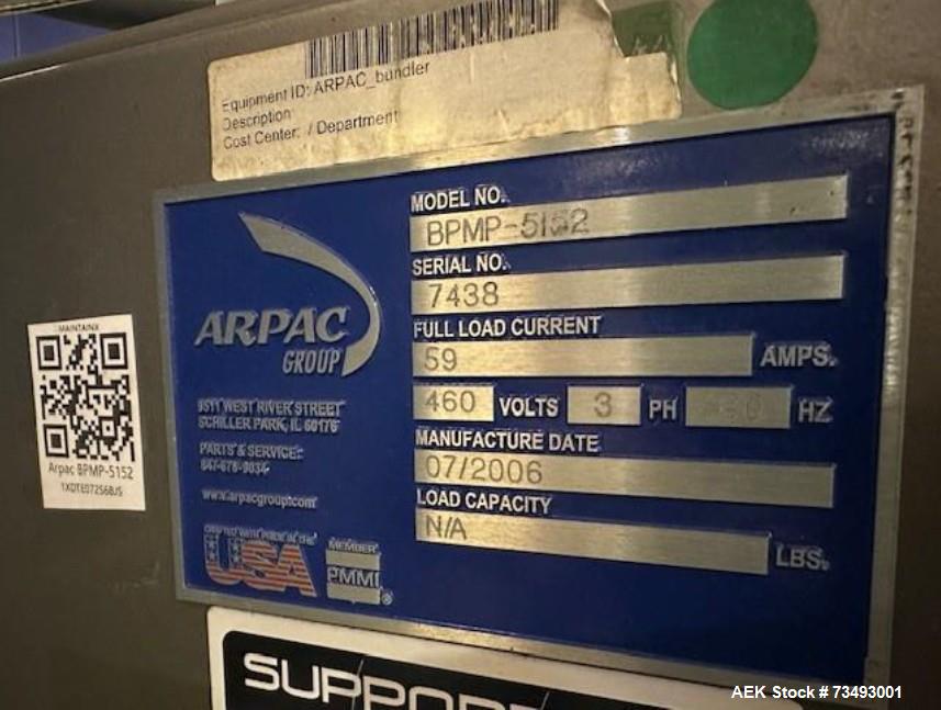 Used Arpac Model BPMP-5152 Registered Film Shrink Bundler | Print/Registered Film | Tray Pack | Allen Bradley Controls